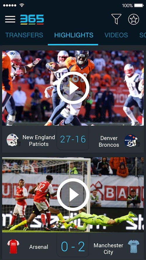 Screenshot: دانلود 13.0.1 365Scores برنامه نمایش زنده نتایج فوتبال اندروید و آیفون