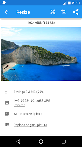 Screenshot: دانلود Photo Picture Resizer 1.0.327 کاهش حجم و تغییر سایز عکس اندروید