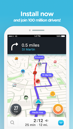Screenshot: دانلود ویز Waze 4.99.70.704 مسیریابی GPS و ترافیک برای اندروید و آیفون