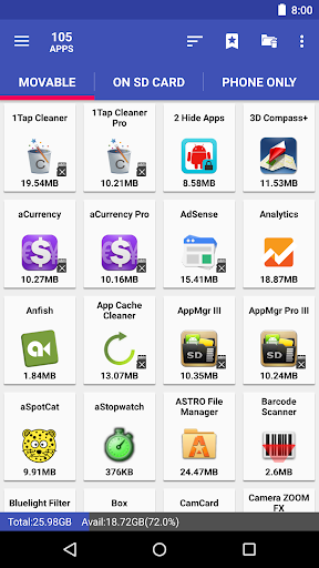 Screenshot: دانلود AppMgr Pro 5.65 برنامه انتقال برنامه ها به کارت حافظه برای اندروید