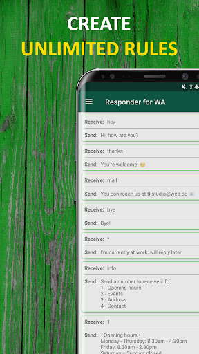 Screenshot: دانلود AutoResponder for WhatsApp 3.4.2 پاسخ خودکار به پیام های واتساپ