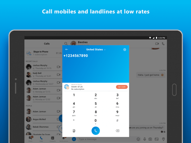 Screenshot: دانلود اسکایپ 8.150.76.125 Skype برای اندروید + آیفون