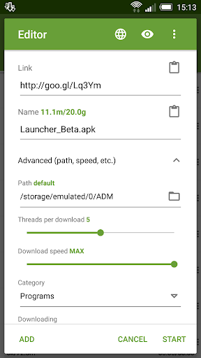 Screenshot: دانلود برنامه مدیریت دانلود Advanced Download Manager 14.0.21 برای اندروید